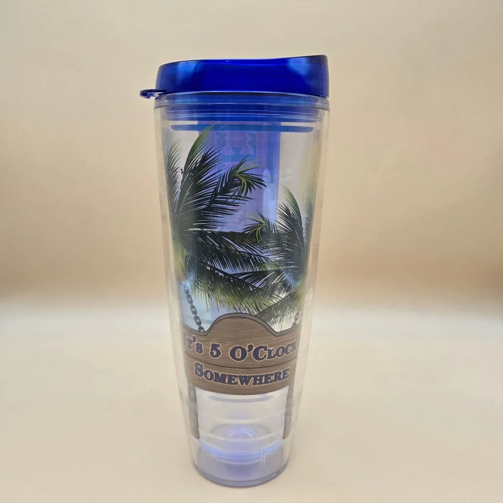 Margaritaville 26oz Insulated Tumbler It's‎ 5 O'Clock Somewhere Blue Lid USA